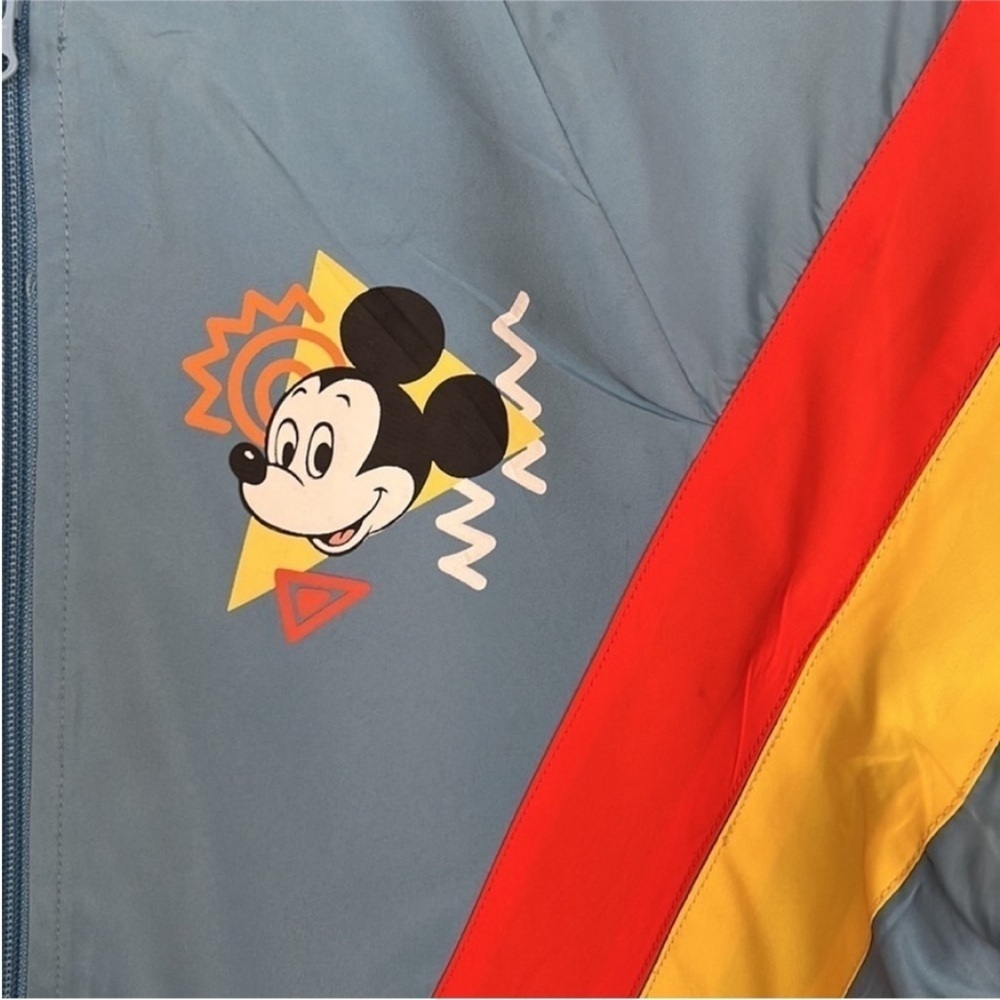 Disney Mickey Mouse Retro Windbreaker Jacket Blue Stripe Small - Picture 4 of 10